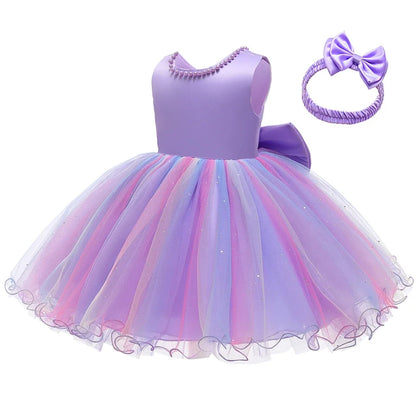 Baby Girls Christmas Princess Dress | Infant Christening & 1st Birthday Party Outfit | Newborn Wedding & Holiday Clothes