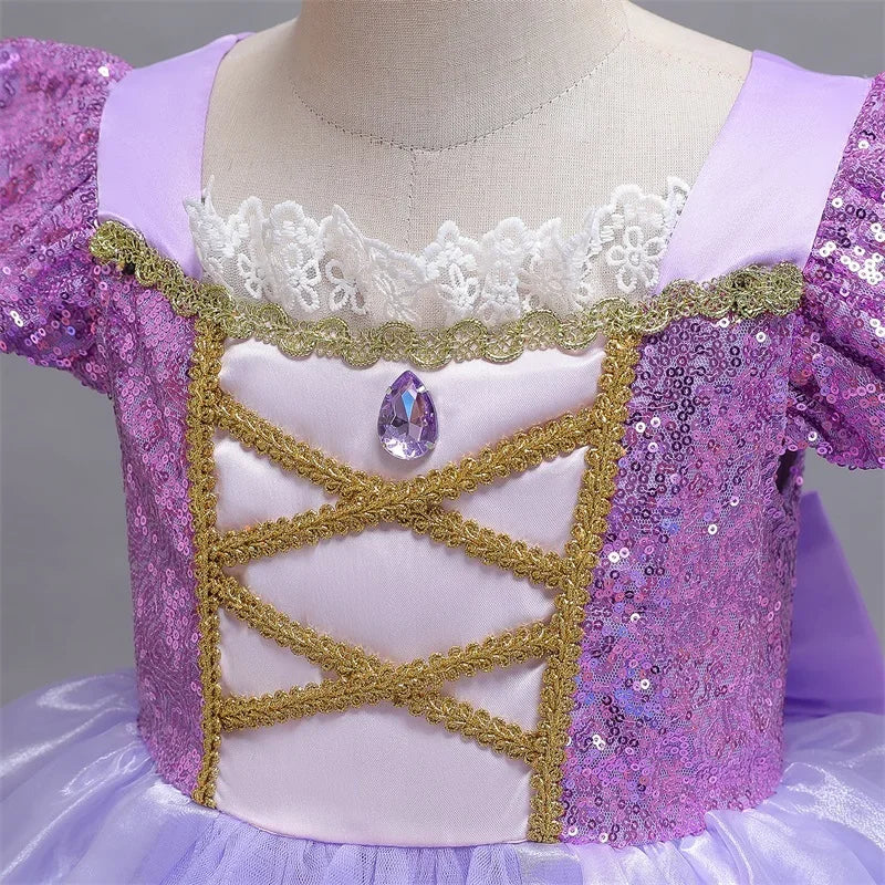 Cinderella Belle Princess Costume Dress for Girls | Rapunzel Cosplay Outfit | Kids Halloween Disguise, Christmas & Birthday Party Clothes