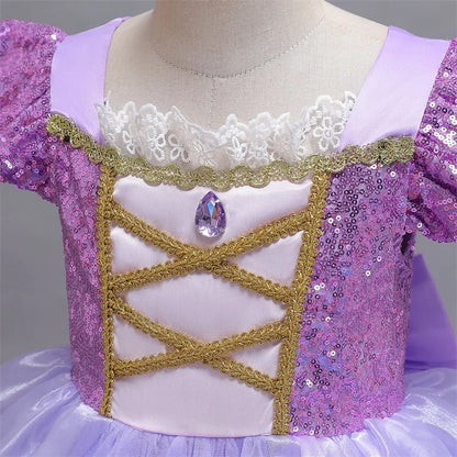 Cinderella Belle Princess Costume Dress for Girls | Rapunzel Cosplay Outfit | Kids Halloween Disguise, Christmas & Birthday Party Clothes