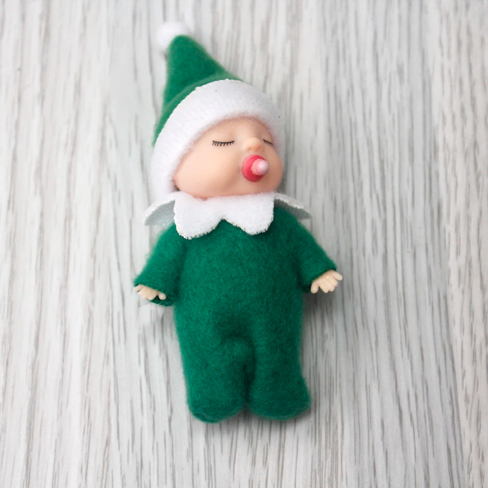 7cm Christmas Elf Baby Dolls | Miniature Dolls with Dummy & Movable Arms Legs | Dollhouse Accessories & Holiday Decorations