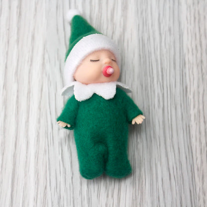 7cm Christmas Elf Baby Dolls | Miniature Dolls with Dummy & Movable Arms Legs | Dollhouse Accessories & Holiday Decorations
