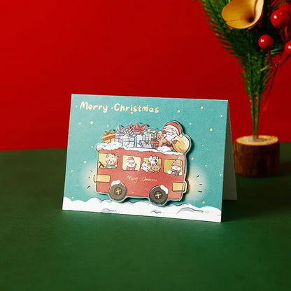 Mini Christmas Greeting Cards with Envelopes | Kids Xmas Blessing Postcards & New Year Gift Cards Party Supplies