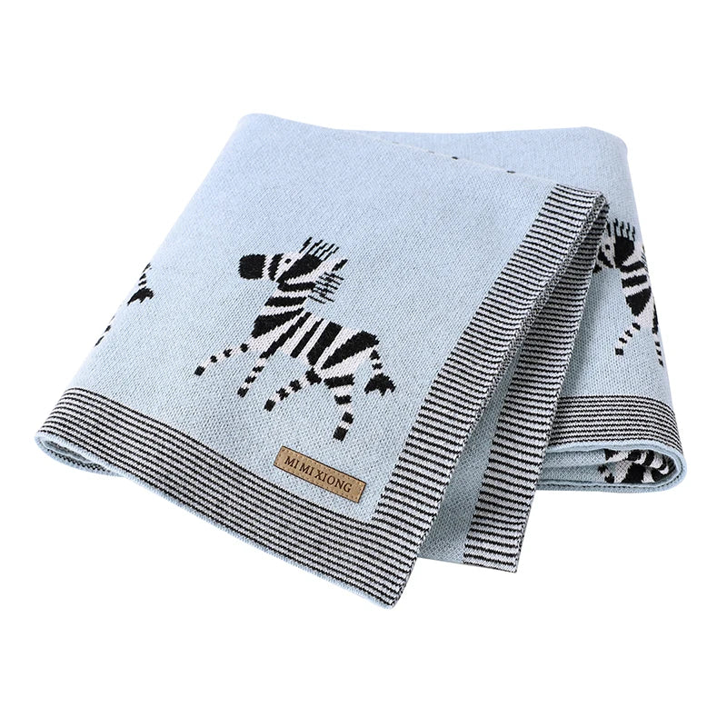 Baby Blanket Breathable Cotton Knit Swaddle Wrap – 100×80cm Newborn Receiving Blanket for Boys & Girls, Stroller & Nursery Quilt