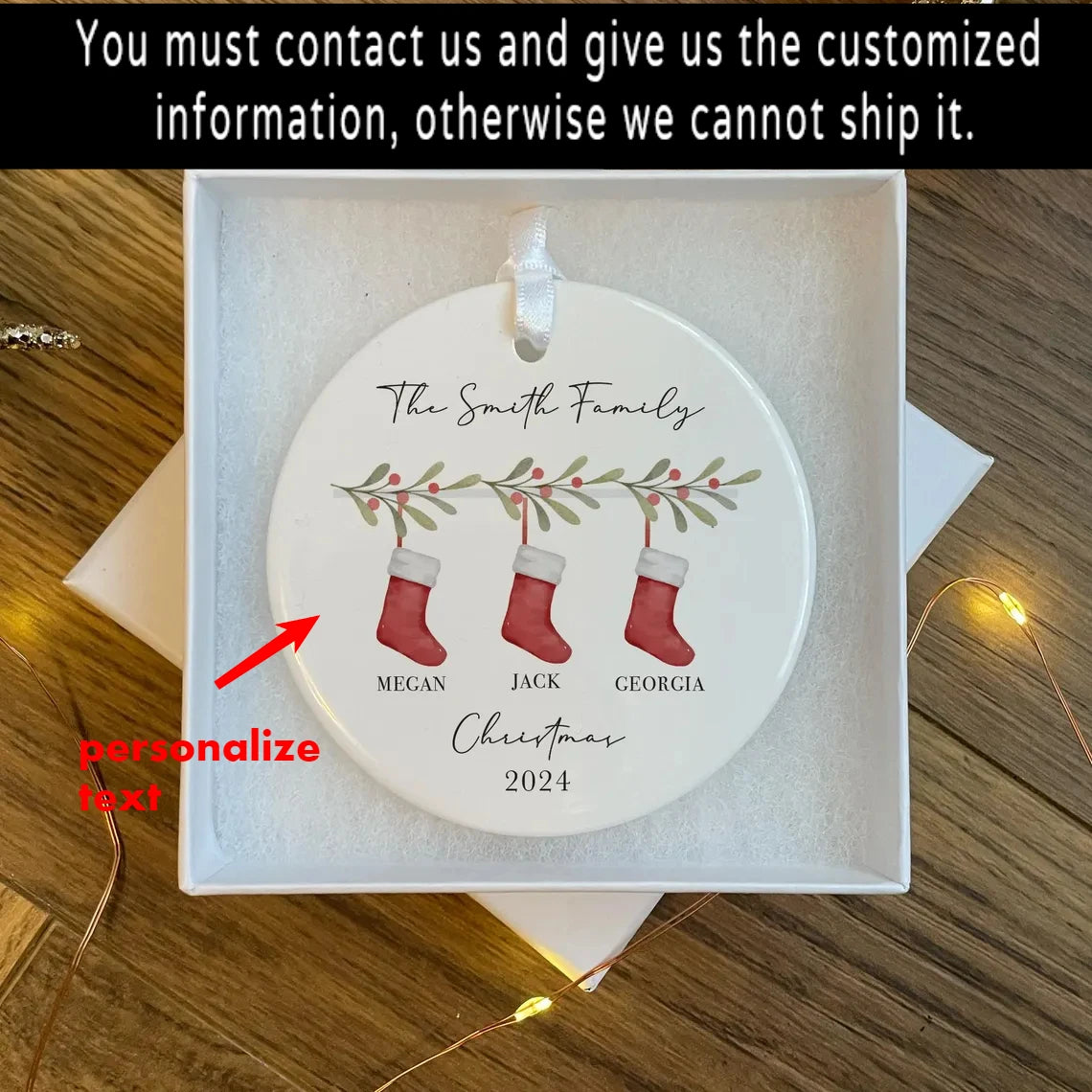 Personalised First Christmas as a Family of 3 Bauble | Custom Baby’s First Xmas Ornament | Family Christmas Tree Decoration Keepsake