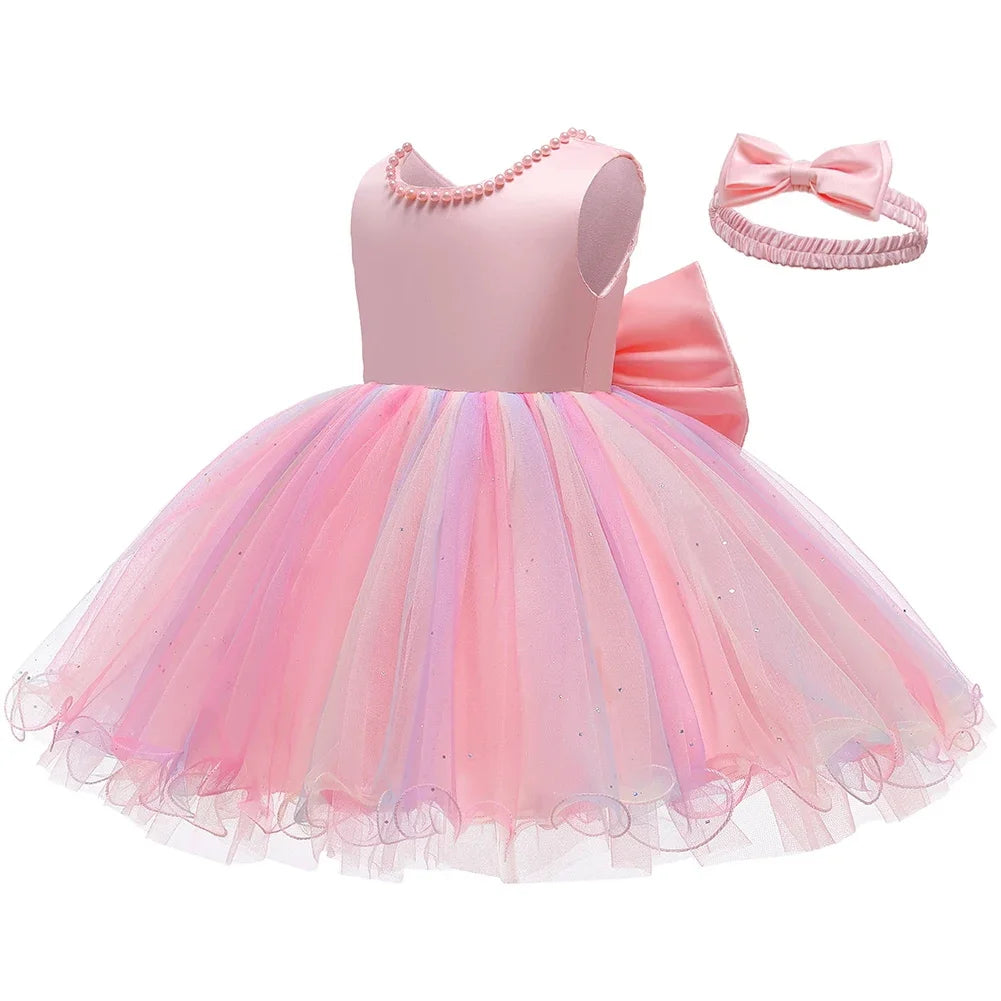 Baby Girls Christmas Princess Dress | Infant Christening & 1st Birthday Party Outfit | Newborn Wedding & Holiday Clothes