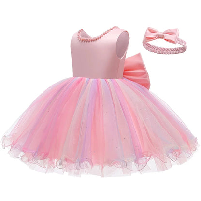 Baby Girls Christmas Princess Dress | Infant Christening & 1st Birthday Party Outfit | Newborn Wedding & Holiday Clothes