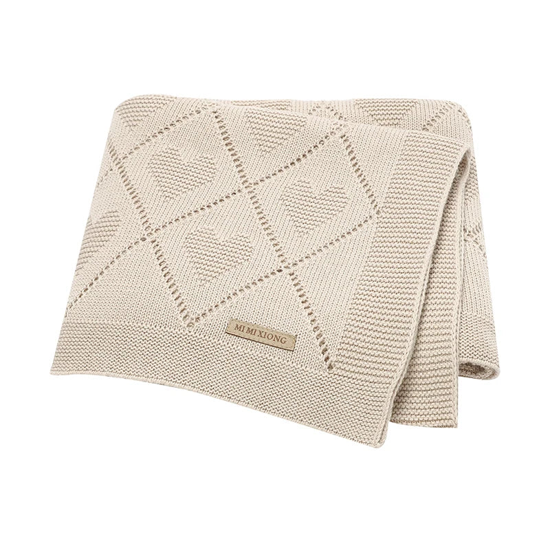 Super Soft Cotton Baby Blanket – Newborn Knit Swaddle Wrap for Stroller, Nursery & Sleeping (90×70cm)