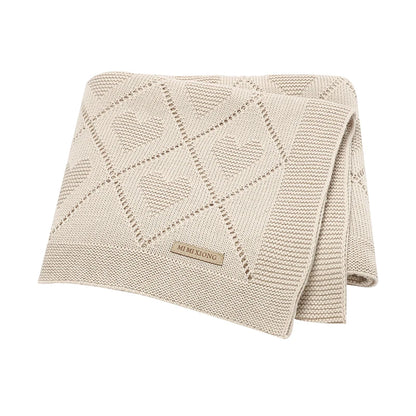 Super Soft Cotton Baby Blanket – Newborn Knit Swaddle Wrap for Stroller, Nursery & Sleeping (90×70cm)