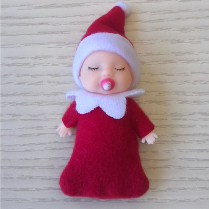 7cm Christmas Elf Baby Dolls | Miniature Dolls with Dummy & Movable Arms Legs | Dollhouse Accessories & Holiday Decorations