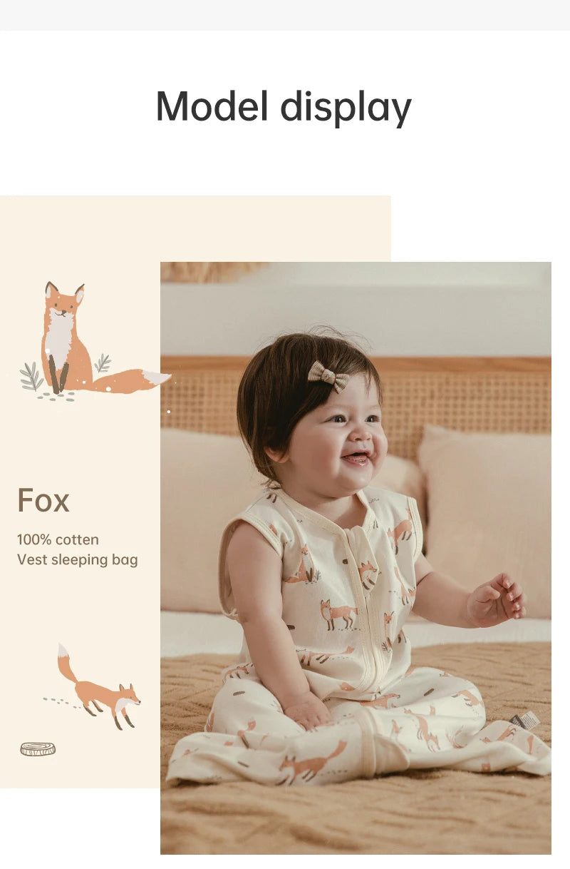 Baby Summer Sleeping Bag 0–24 Months – Lightweight 0.5 TOG Wearable Blanket, Thin Layer Sleep Sack with Anti-Kick Design, Beige Wheat Print