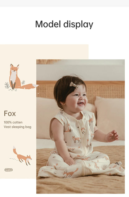 Baby Summer Sleeping Bag 0–24 Months – Lightweight 0.5 TOG Wearable Blanket, Thin Layer Sleep Sack with Anti-Kick Design, Beige Wheat Print