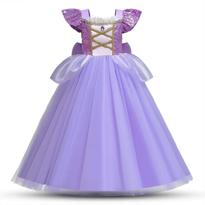 Cinderella Belle Princess Costume Dress for Girls | Rapunzel Cosplay Outfit | Kids Halloween Disguise, Christmas & Birthday Party Clothes