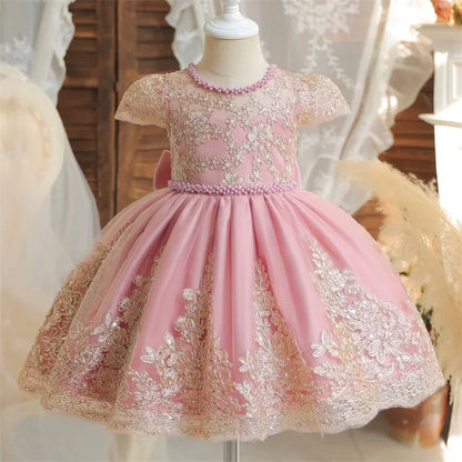 Baby Girl Christmas Dress | Toddler Long Sleeve Lace Tutu Princess Gown | 1st Birthday, Wedding & Party Outfit