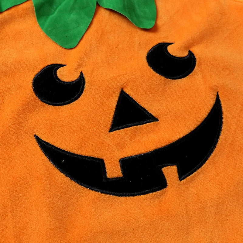 Baby Halloween Pumpkin Costume | Infant Romper 3PCS Onesie Outfit | Newborn Cosplay Party Clothing Set
