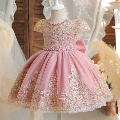 Baby Girl Christmas Dress | Toddler Long Sleeve Lace Tutu Princess Gown | 1st Birthday, Wedding & Party Outfit