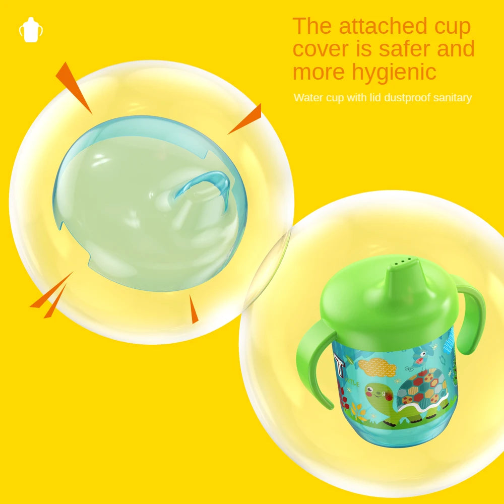 Cute Duckbill Baby Drinking Cup with Handles – BPA-Free Leakproof Infant Training Water Bottle with Flip Lid