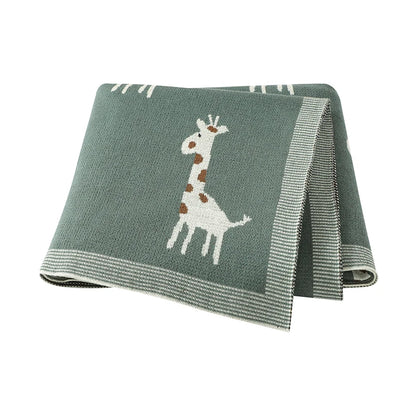 Baby Blanket Breathable Cotton Knit Swaddle Wrap – 100×80cm Newborn Receiving Blanket for Boys & Girls, Stroller & Nursery Quilt