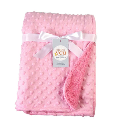 Baby Blanket Warm Sleep Cover – Double Layer Swaddle Wrap & Thermal Fleece Sleepsack | Soft Newborn Bath Towel & Stroller Blanket