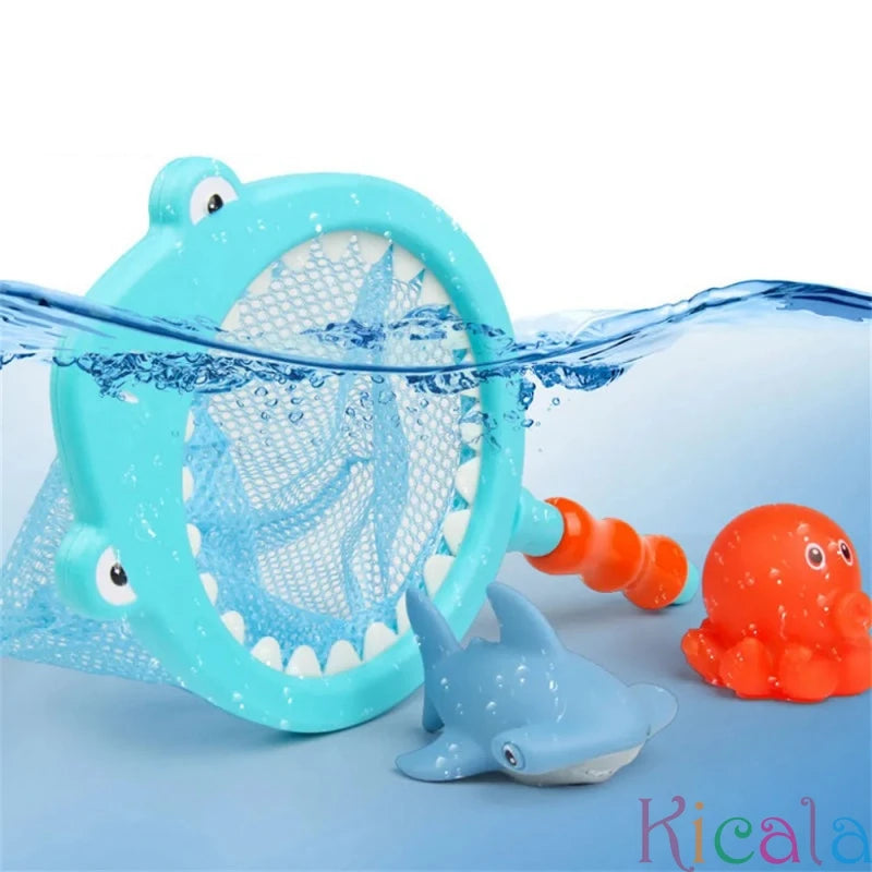 Baby Bath Toy Net Fishing Set – Floating Cartoon Animal Water Toys for Kids, Bathtub, Pool & Beach Play Gift