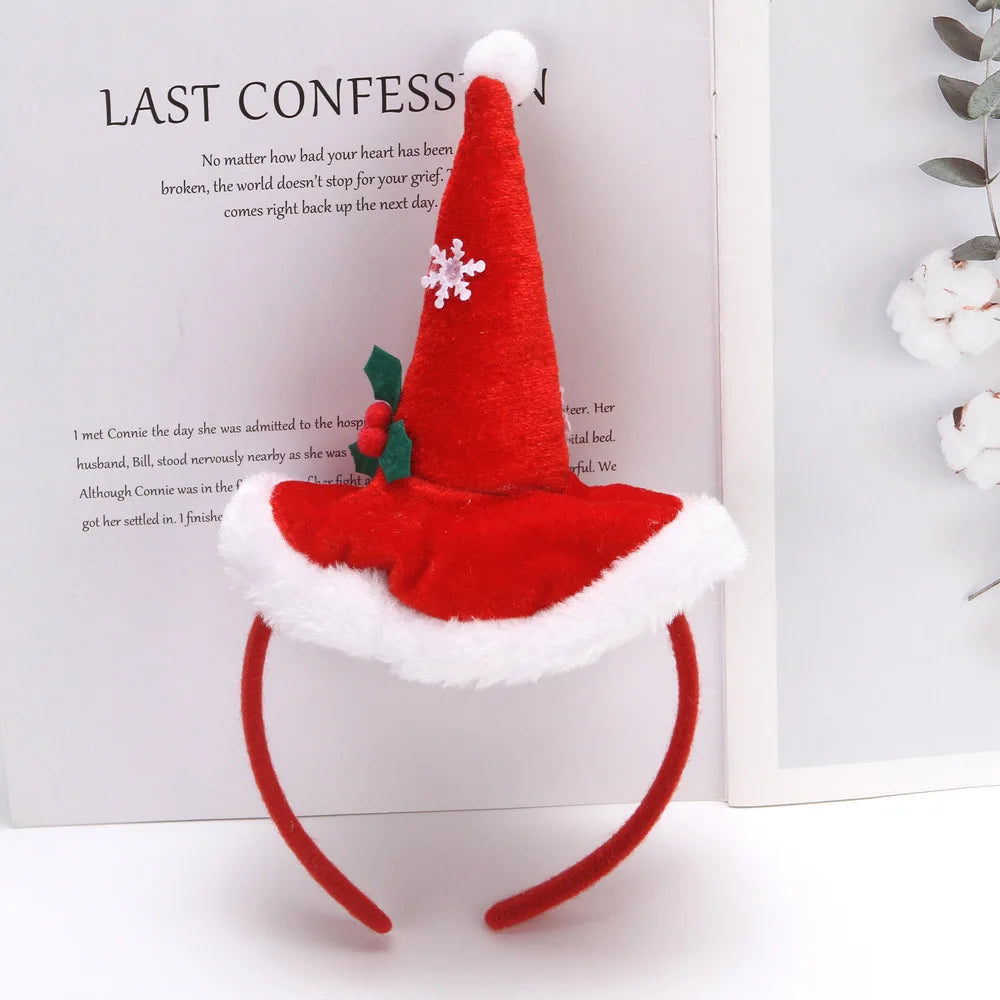Christmas Headbands | Santa Hat, Xmas Tree Hair Bands | Holiday Party Accessories for Girls & Women 2024–2025