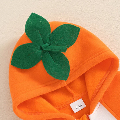 Baby Halloween Costume | Newborn Infant Pumpkin Print Romper + Stockings | Cute Animal Themed Outfit for Baby Boys & Girls