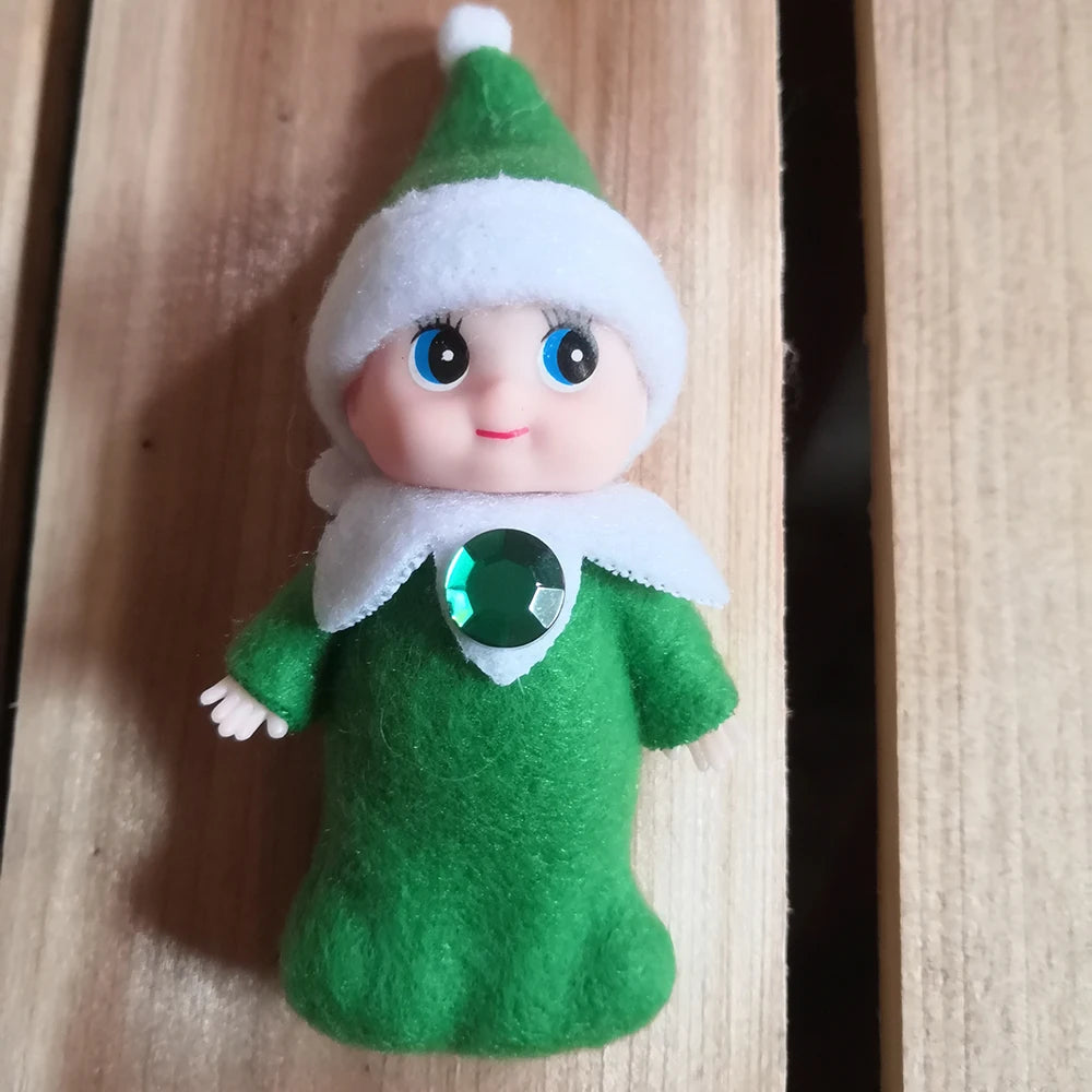 7cm Christmas Elf Baby Dolls | Miniature Dolls with Dummy & Movable Arms Legs | Dollhouse Accessories & Holiday Decorations