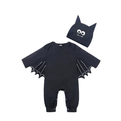 Baby’s First Halloween Bat Costume | Infant Black Romper Jumpsuit | Boys & Girls Cosplay Outfit for Purim, Party & Carnival