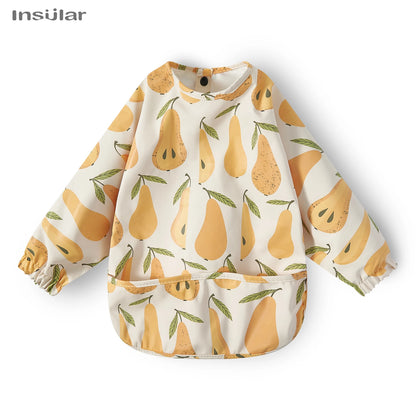 New Children Feeding Aprons – Waterproof Long Sleeve Baby Bib with Pocket | Full Cover Baby Bibs for Toddlers Boys & Girls