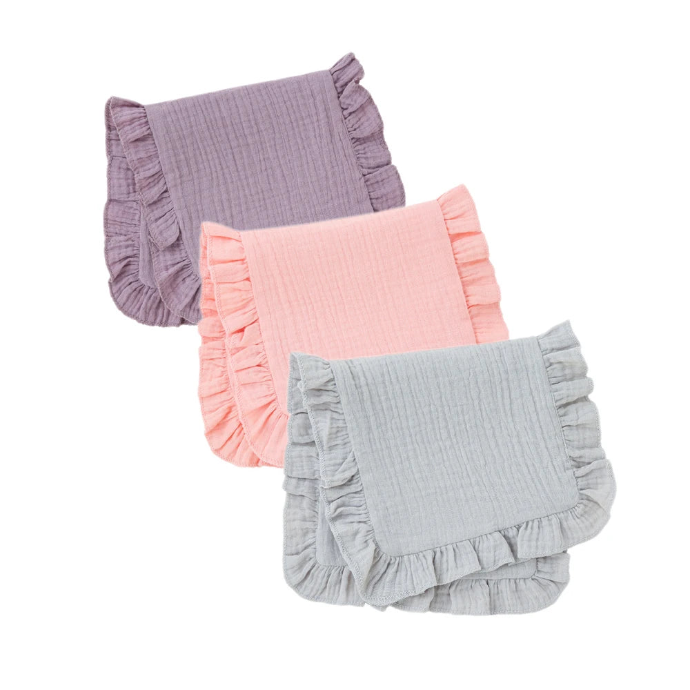 100% Cotton 4-Layer Baby Burp Cloths – Soft & Absorbent Large Muslin Washcloths | Newborn Burping Rags & Infant Essentials (3 Pack)