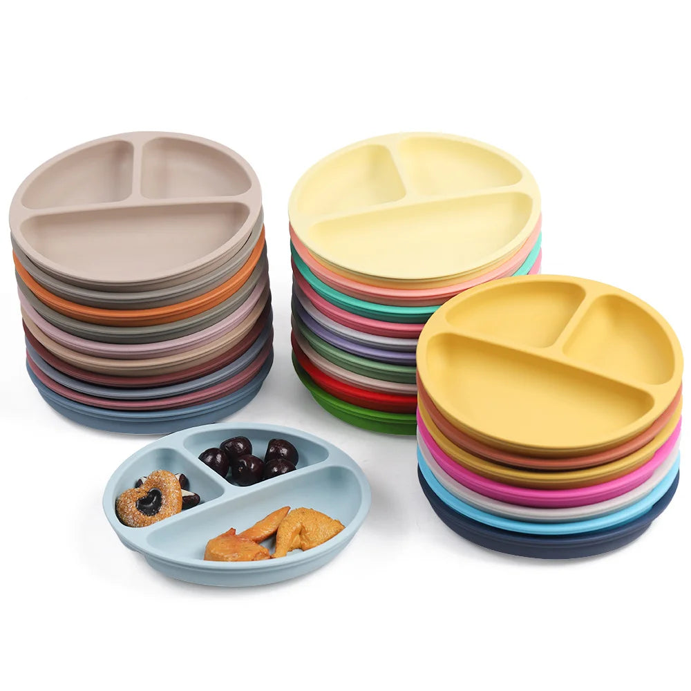 Mother Kids 8PCS Baby Silicone Feeding Set – Bib, Suction Plate, Anti-Slip Bowl, Spoon, Cup & Tableware for Infants & Toddlers