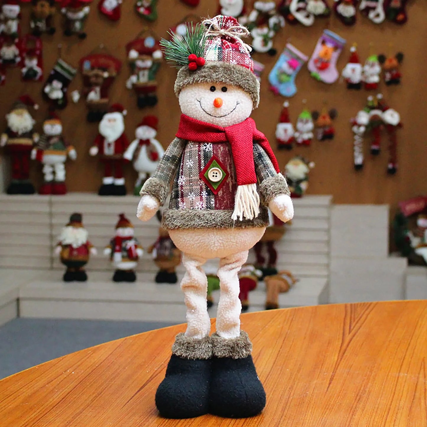 Christmas Decorative Dolls | Standing Santa Claus, Snowman & Reindeer Ornaments for Holiday Home & New Year Décor