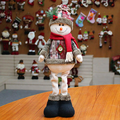 Christmas Decorative Dolls | Standing Santa Claus, Snowman & Reindeer Ornaments for Holiday Home & New Year Décor