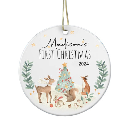 First Christmas Baby Ornament | Personalized Ceramic Keepsake | Custom Holiday Decoration & Baby’s First Christmas Gift