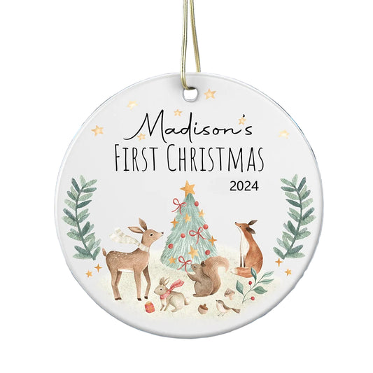 First Christmas Baby Ornament | Personalized Ceramic Keepsake | Custom Holiday Decoration & Baby’s First Christmas Gift