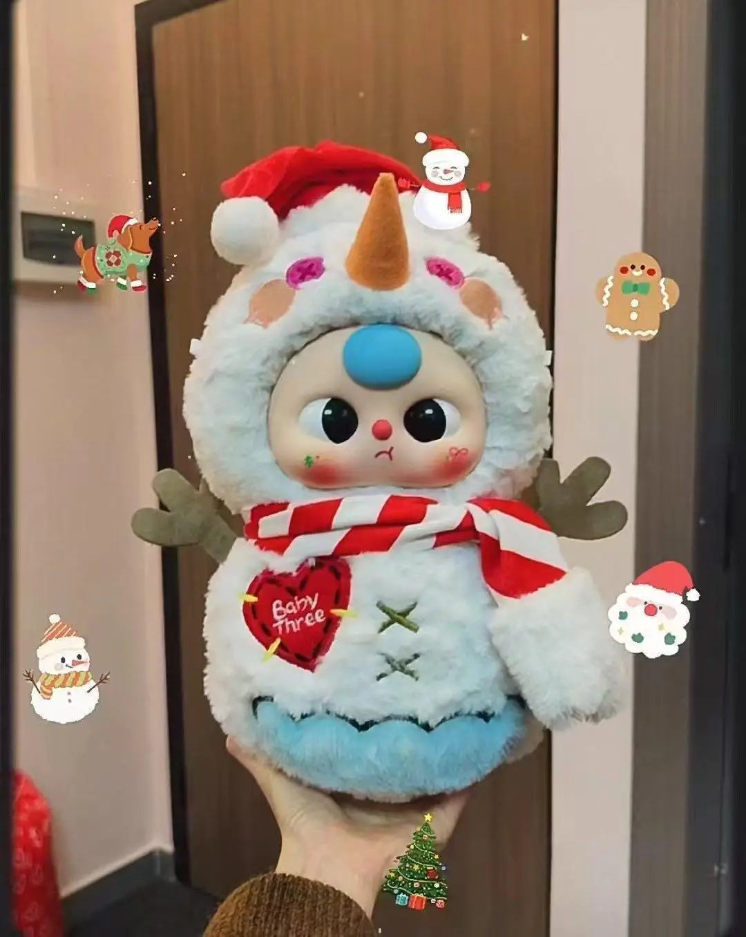 In Stock Baby Three 400% Christmas Limited Style Vinyl Doll Kawaii Doll Character Big Baby Collection Blind Box Cute Toys Gifts