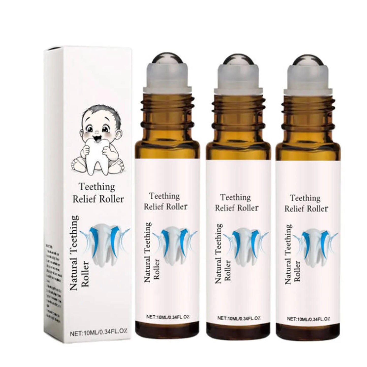 10ML Kid's Teething Massage Roller Soothing Oil Moisturizes And Softens Baby's Skin Roller Teething Oil Soothing rolling ball