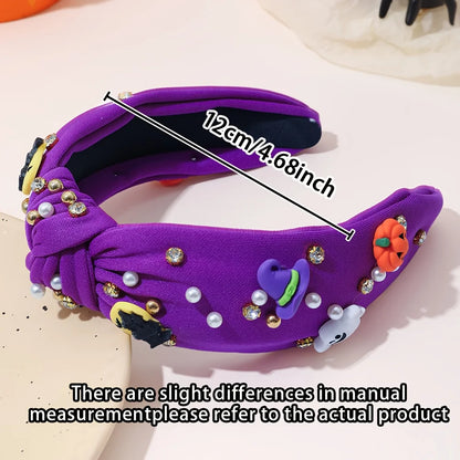 Halloween Headband for Girls & Women | Pumpkin, Bat, Ghost, Witch Hat Costume Hair Accessory | Funny Dress-Up Party Gift