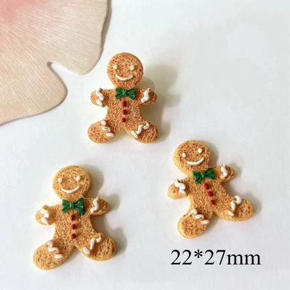 10Pcs Christmas Resin Flat Back Cabochons | DIY Scrapbooking, Baby Headwear, Bow & Ornament Accessories