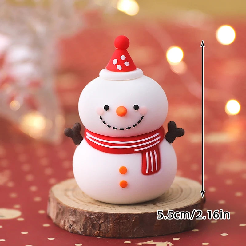 Christmas Cake Topper Set | Bear Doll Ornaments, Red Sweater & Green Shirt, Rainbow Arch & Gift Box | Holiday Party Cake Decorations