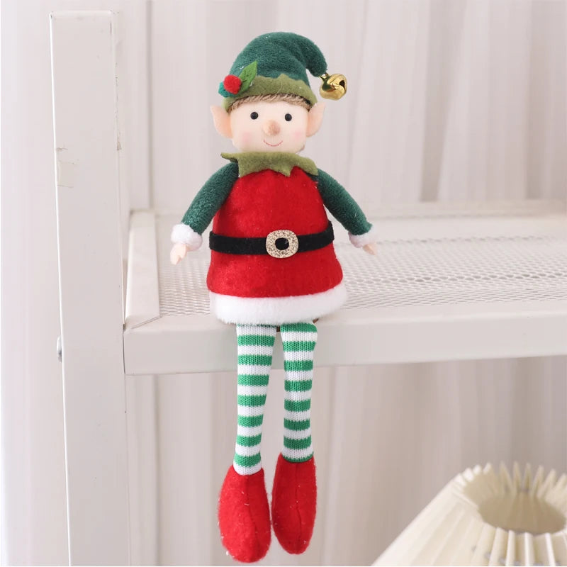 Christmas Hanging Plush Elf Dolls | Long-Legged Santa Claus Boy & Girl Ornaments | Holiday Party & New Year Decorations