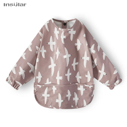 New Children Feeding Aprons – Waterproof Long Sleeve Baby Bib with Pocket | Full Cover Baby Bibs for Toddlers Boys & Girls