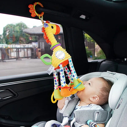 Soft Giraffe & Zebra Animal Handbell Rattle Plush Baby Toy with Teether | Infant Developmental Handle Toys for Newborn Gifts