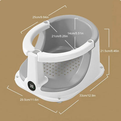 Real-time Temperature Silicone Baby Take A Bath Bathtub Non-Slip Foot Bath Bucket Folding Bathroom With Temperature Sensing