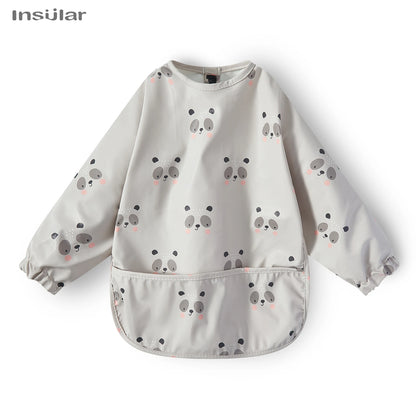 New Children Feeding Aprons – Waterproof Long Sleeve Baby Bib with Pocket | Full Cover Baby Bibs for Toddlers Boys & Girls