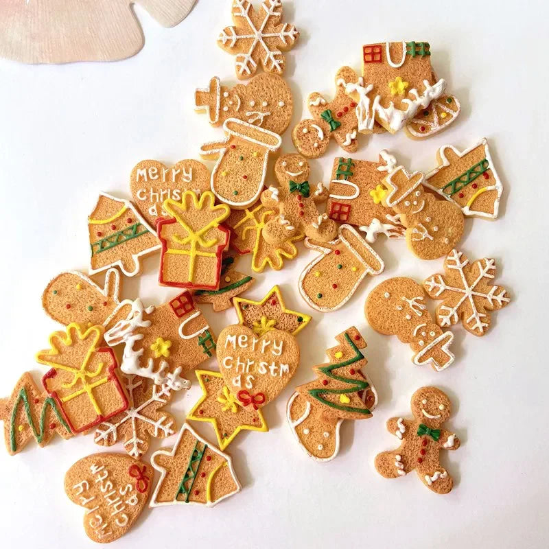 10Pcs Christmas Resin Flat Back Cabochons | DIY Scrapbooking, Baby Headwear, Bow & Ornament Accessories