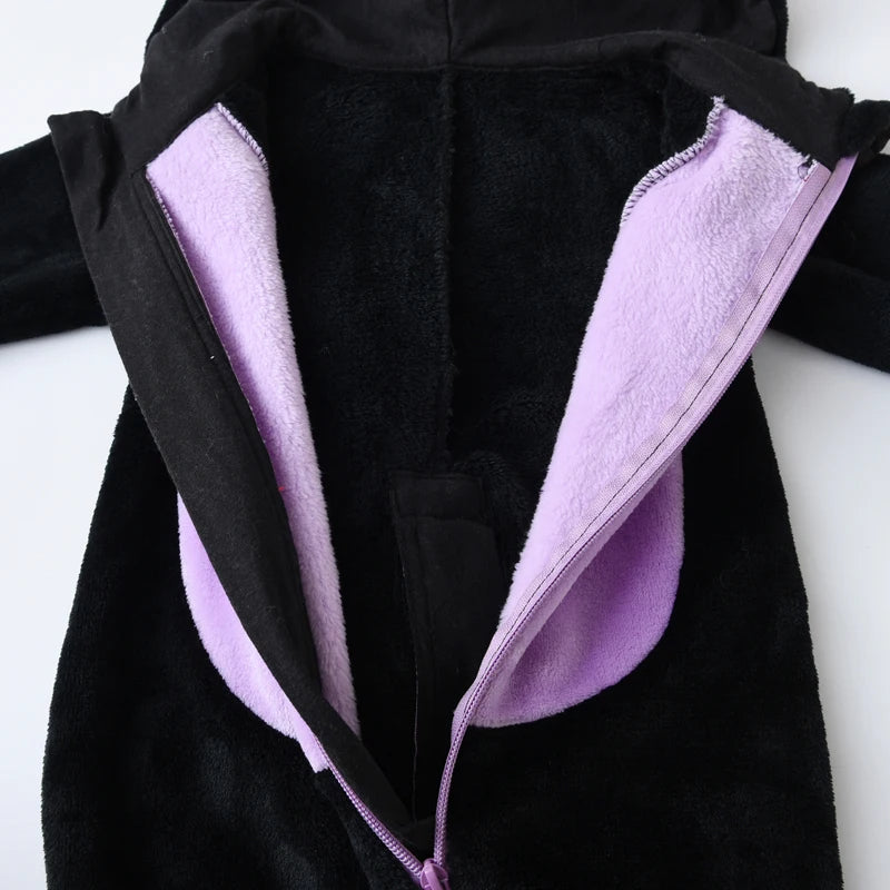 Suefunskry Baby Halloween Cat Costume | Toddler Cosplay Hooded Jumpsuit | Long Sleeve Zipper Romper Outfit for Boys & Girls