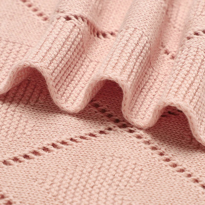 Super Soft Cotton Baby Blanket – Newborn Knit Swaddle Wrap for Stroller, Nursery & Sleeping (90×70cm)