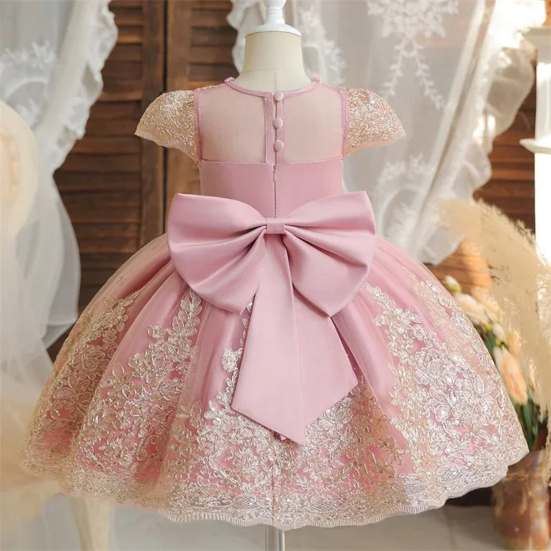 Baby Girl Christmas Dress | Toddler Long Sleeve Lace Tutu Princess Gown | 1st Birthday, Wedding & Party Outfit