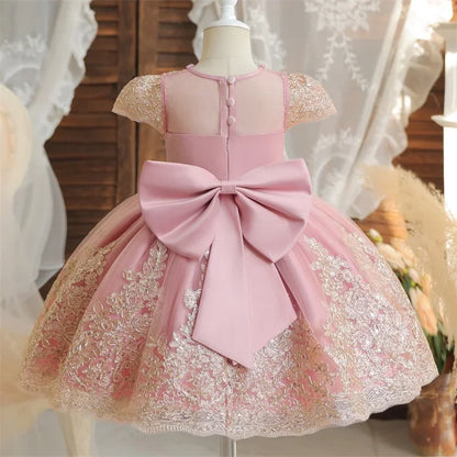 Baby Girl Christmas Dress | Toddler Long Sleeve Lace Tutu Princess Gown | 1st Birthday, Wedding & Party Outfit