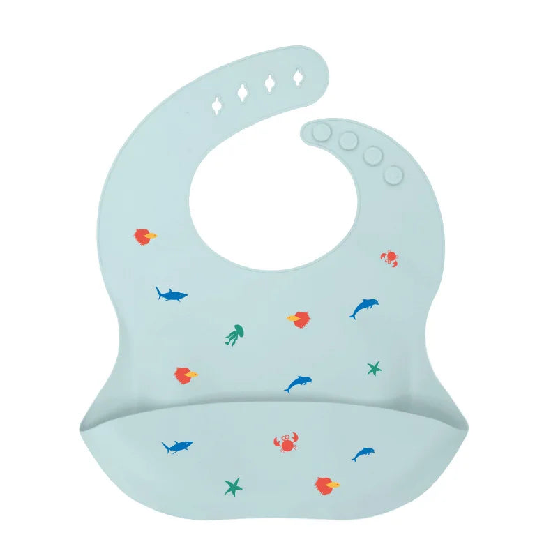 Baby Silicone Bib – Waterproof Feeding Bib for Infants & Toddlers | Adjustable, Fashionable Saliva Towel for Boys & Girls